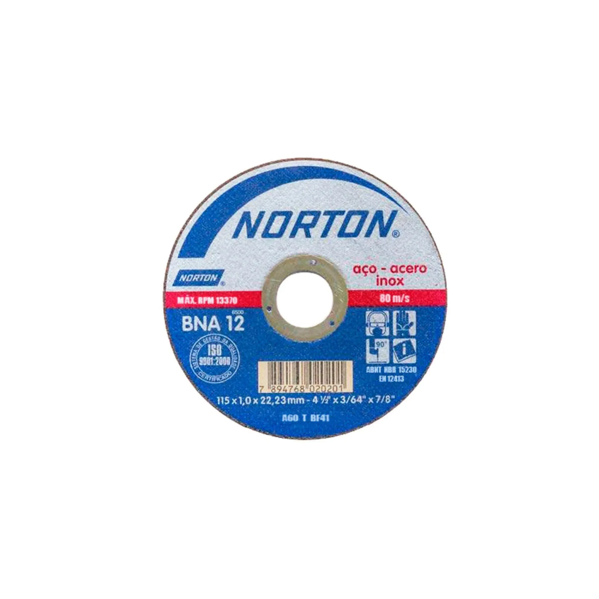Disco de Corte Inox BNA 12 4.1/2 X 3/64 X 7/8-NORTON-66252843679