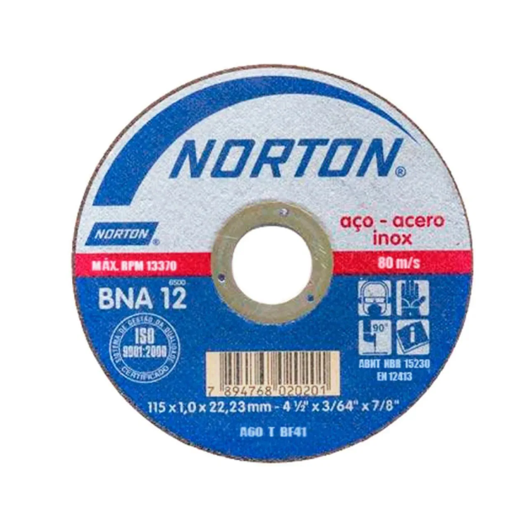 Disco de Corte Inox BNA 12 4.1/2 X 3/64 X 7/8-NORTON-66252843679