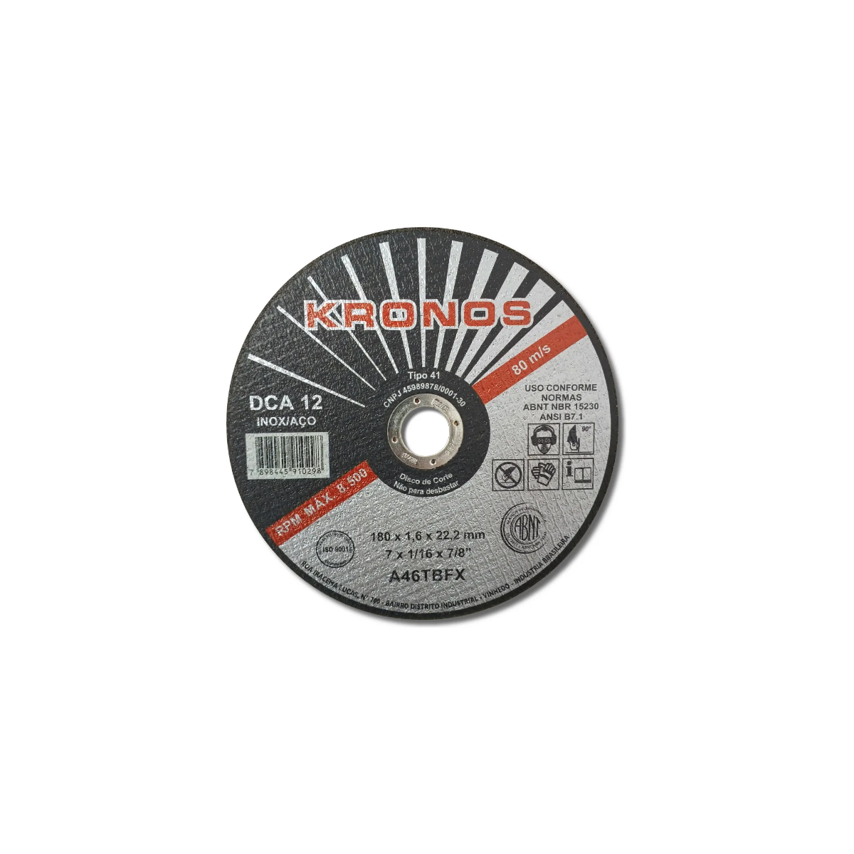 Disco De Corte Inox DCA12 178 X 16 X 222mm - KRONOS-5004