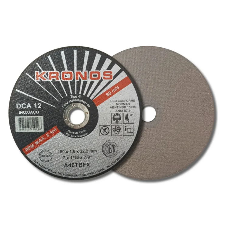 Disco De Corte Inox DCA12 178 X 16 X 222mm - KRONOS-5004