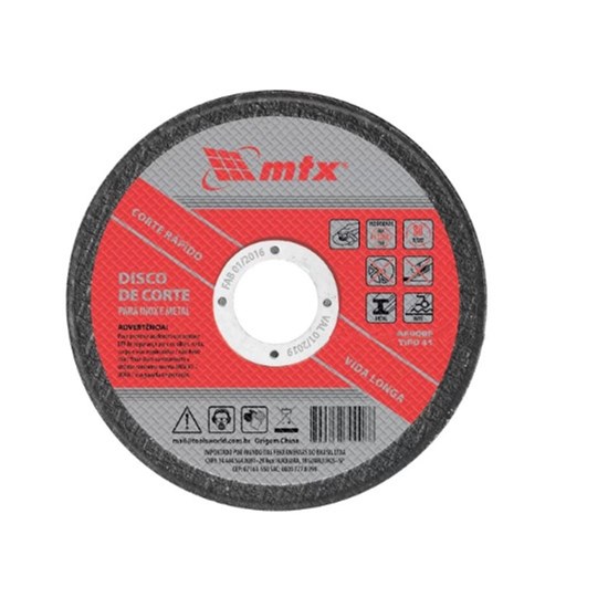 Disco de Corte para Inox e Metal 115x1x22mm - MTX-7375255
