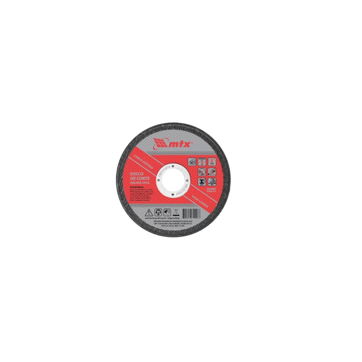Disco de Corte para Inox e Metal 115x1x22mm - MTX-7375255