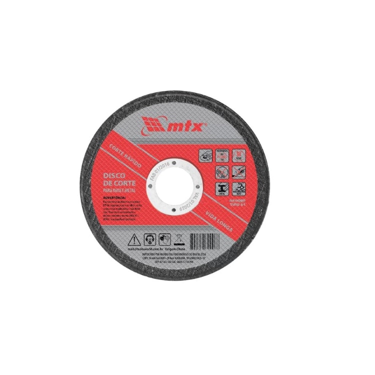 Disco de Corte para Inox e Metal 115x1x22mm - MTX-7375255