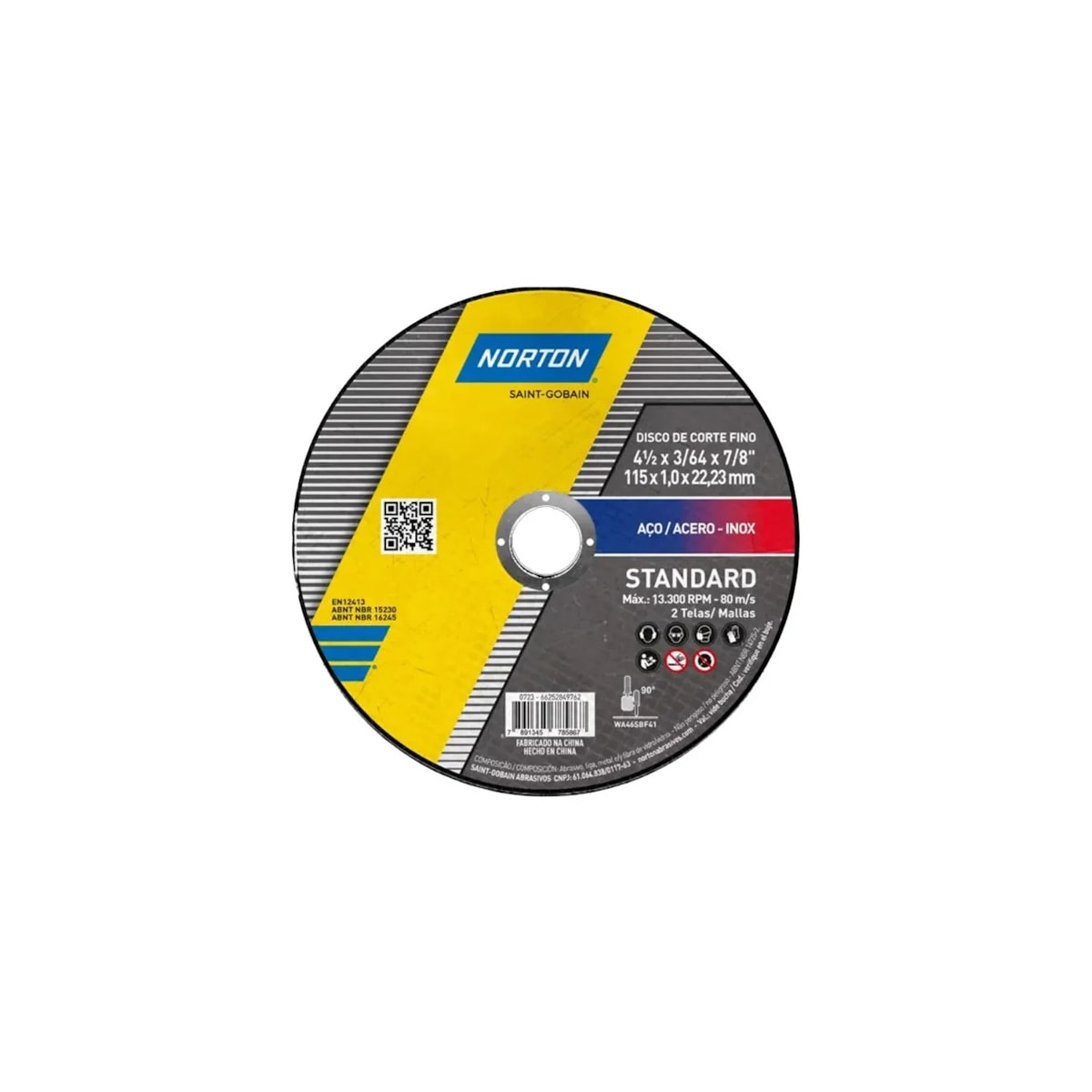 Disco de Corte Standard 115x22.23mm para Esmerilhadeira - NORTON-66252849762