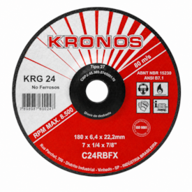 Disco De Desbaste Refratário 7 X 1/4 X 7/8" - KRONOS-KRG24