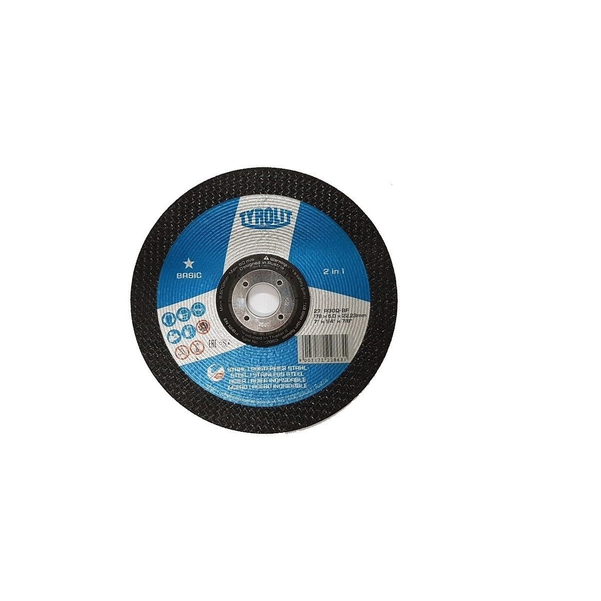 Disco De Desbaste TLT 7 X 1/4 X 7/8 - TYROLIT-222863