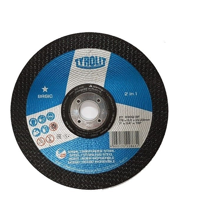 Disco De Desbaste TLT 7 X 1/4 X 7/8 - TYROLIT-222863