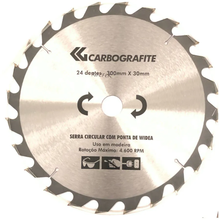 Disco De Serra Circular Com Ponta De WIDEA 300MM X 24 Dentes - CARBOGRAFITE-12478512