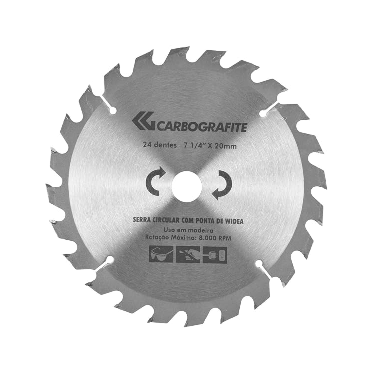 Disco De Serra Circular Com Ponta De WIDEA 7.1/4 X 24 DENTES - CARBOGRAFITE-12477312