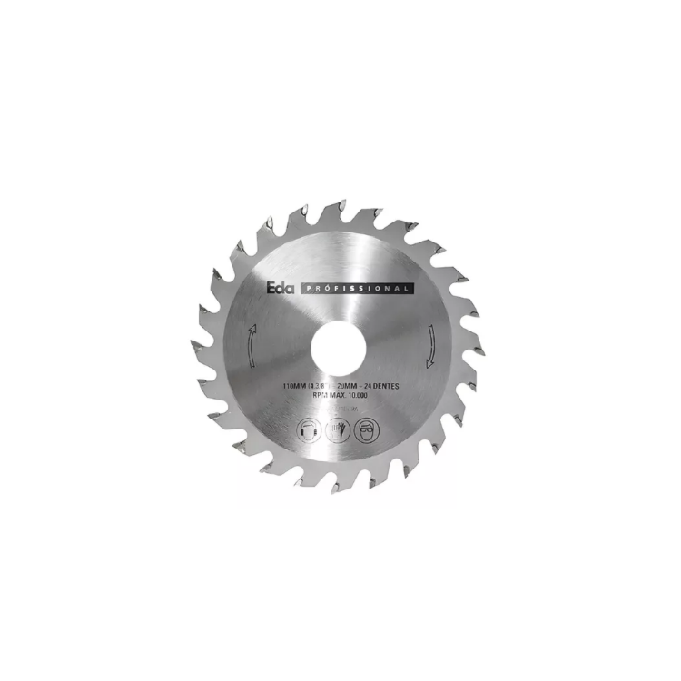 Disco de Serra Circular com Vidia 110mm 24 dentes - EDA-6PG