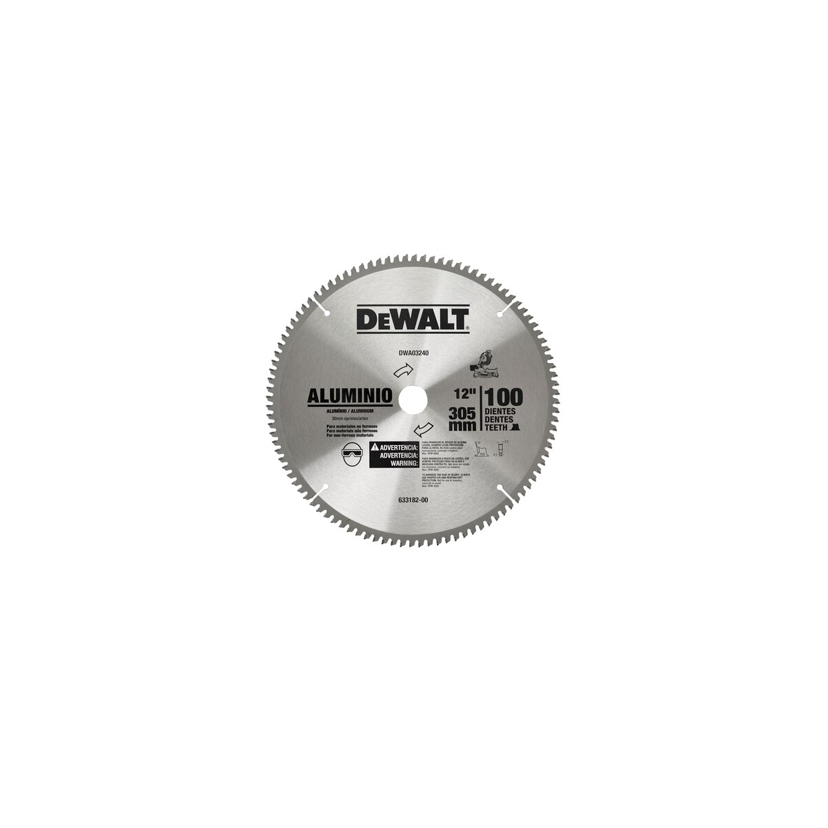 Disco de Serra Circular Wídea 12 Pol. com 100 Dentes - DEWALT-DWA03240