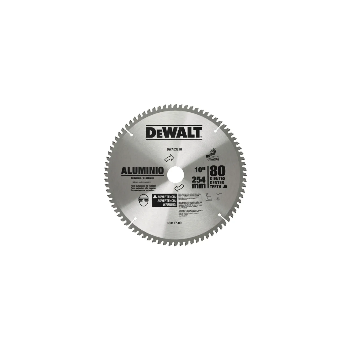 Disco de Serra Esquadria 10" 254Mm 80 Dentes DEWALT-DWA03210