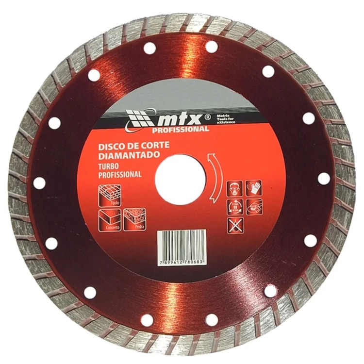 Disco Diamantado 110x20mm Turbo Corte à Seco - MTX-731169