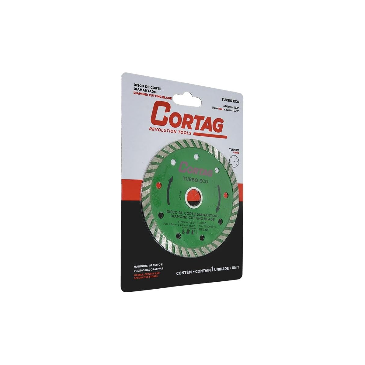 Disco Diamantado TURBO ECO 110MM Furo 20MM - CORTAG-60598