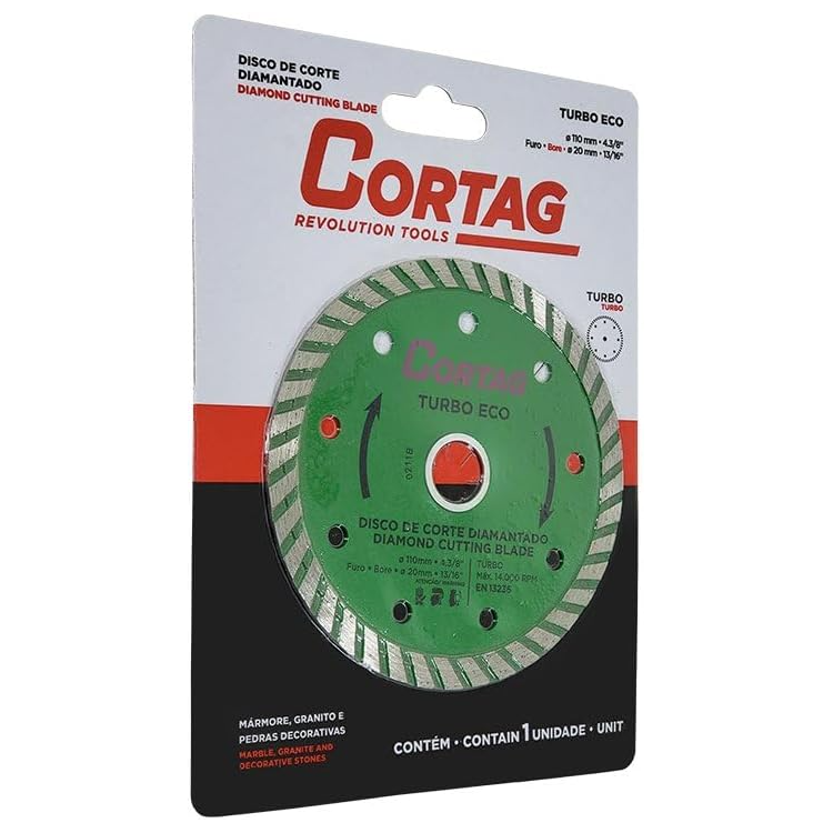 Disco Diamantado TURBO ECO 110MM Furo 20MM - CORTAG-60598