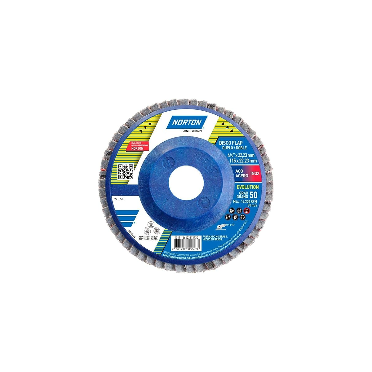 Disco FLAC Evolution R-822 Grão 50 115 X 22 - NORTON-66623313730