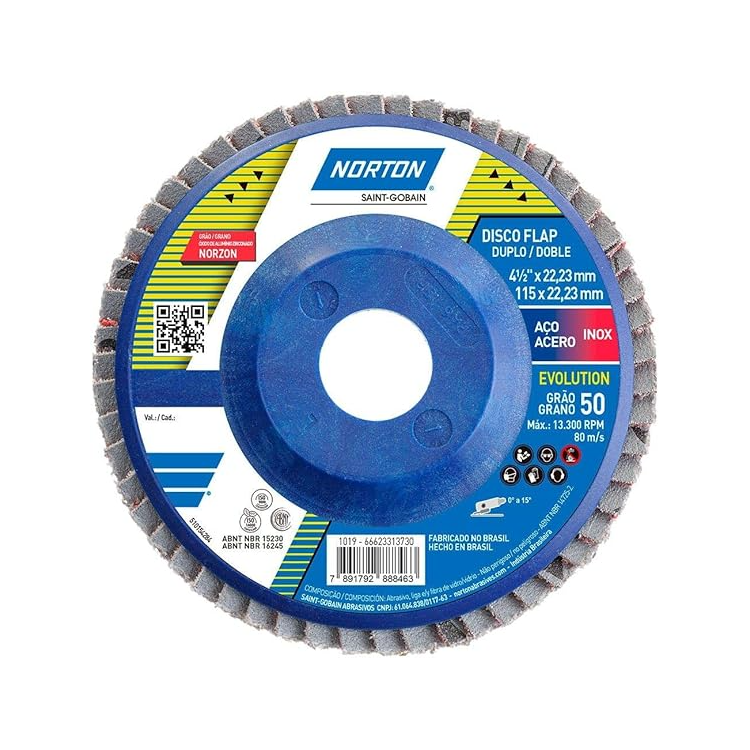 Disco FLAC Evolution R-822 Grão 50 115 X 22 - NORTON-66623313730
