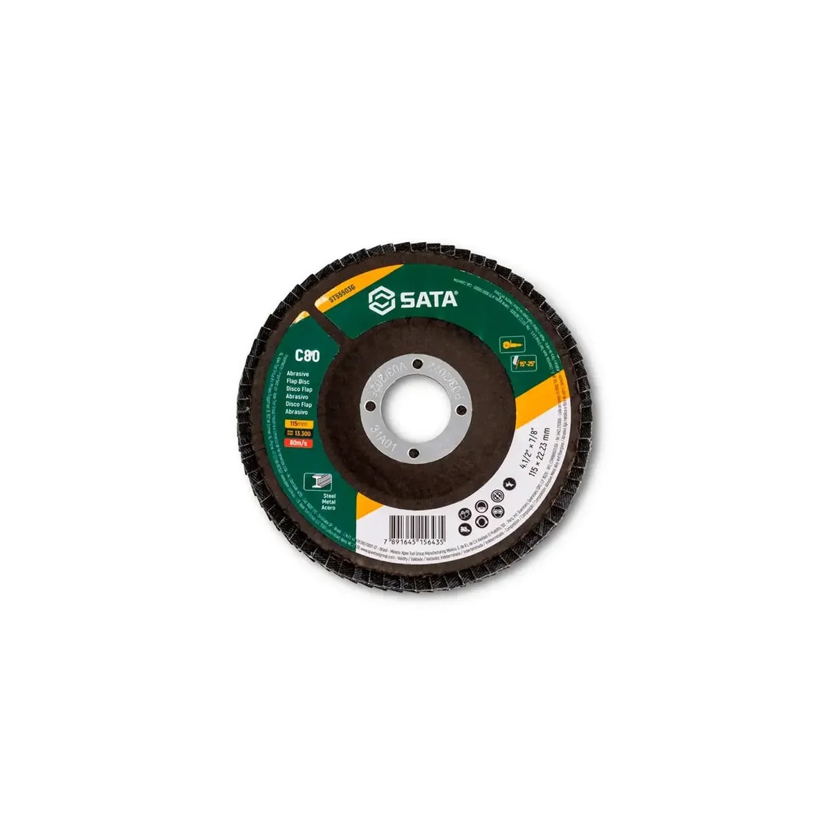 Disco FLAP Abrasivo Inox 4.1/2'' GR80 - SATA-ST55503G