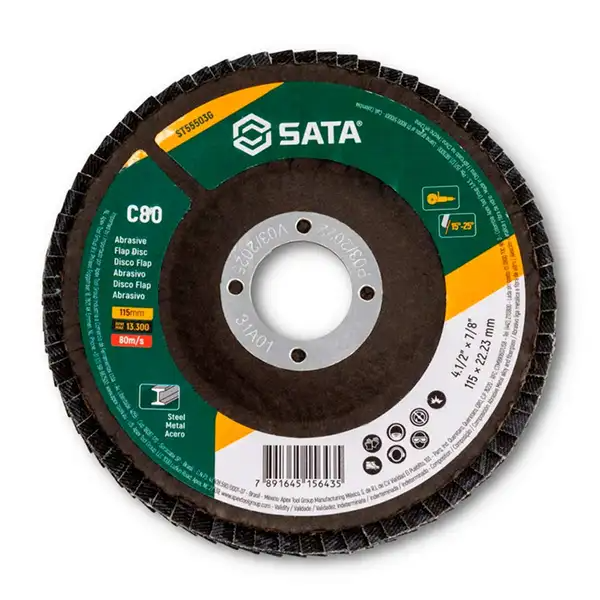 Disco FLAP Abrasivo Inox 4.1/2'' GR80 - SATA-ST55503G