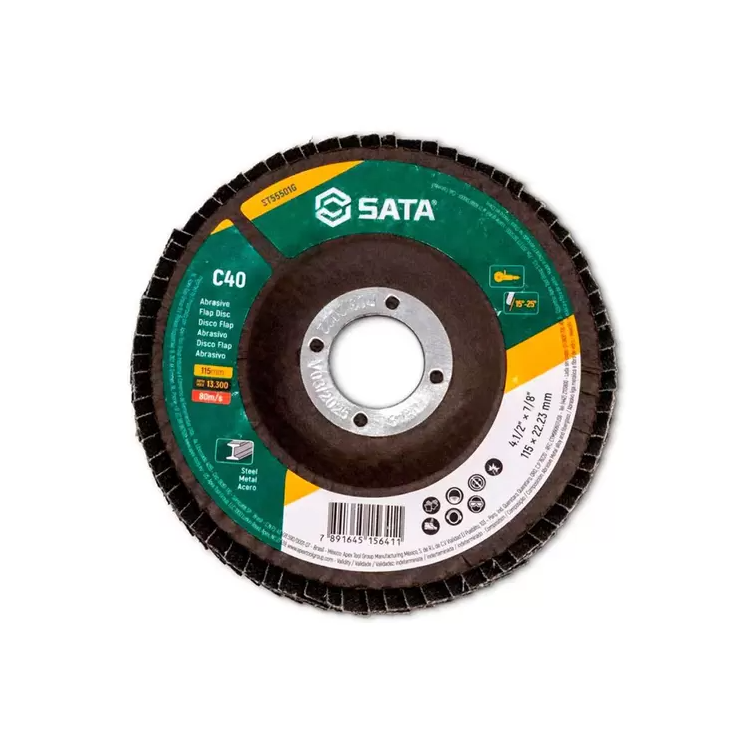 Disco FLAP Abrasivo Inox 4.1/2'' Grão 40 - SATA-ST55501G