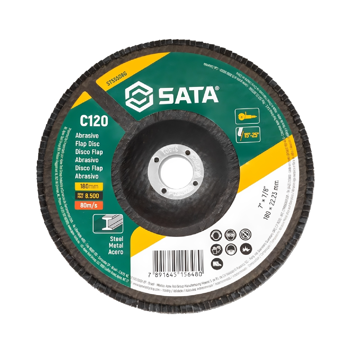 Disco FLAP Abrasivo Inox 7'' Grão 120 - SATA-ST55508G
