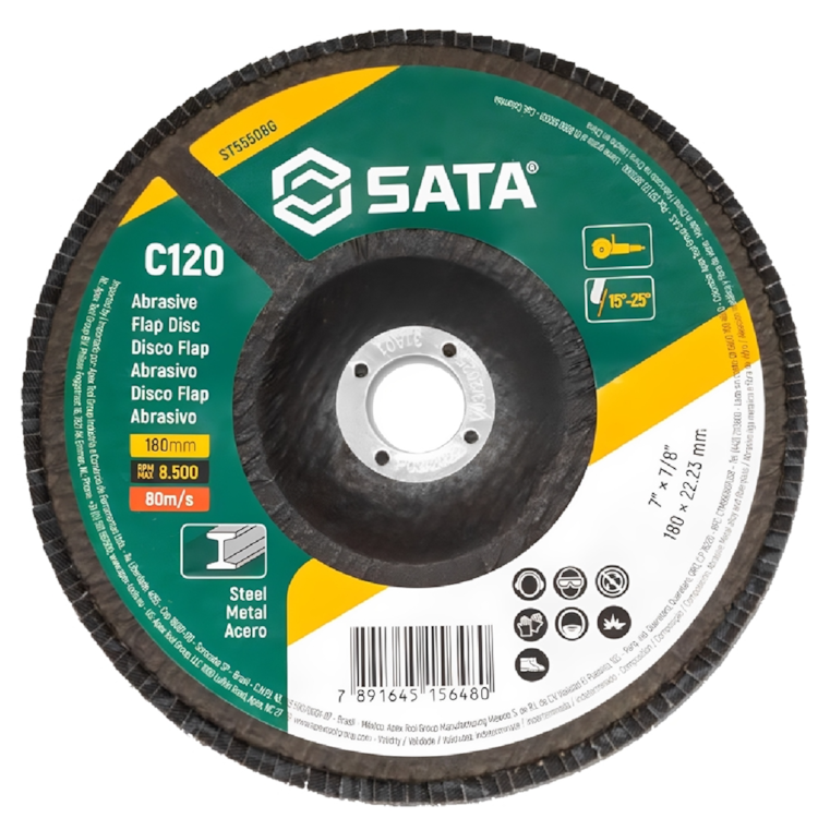Disco FLAP Abrasivo Inox 7'' Grão 120 - SATA-ST55508G