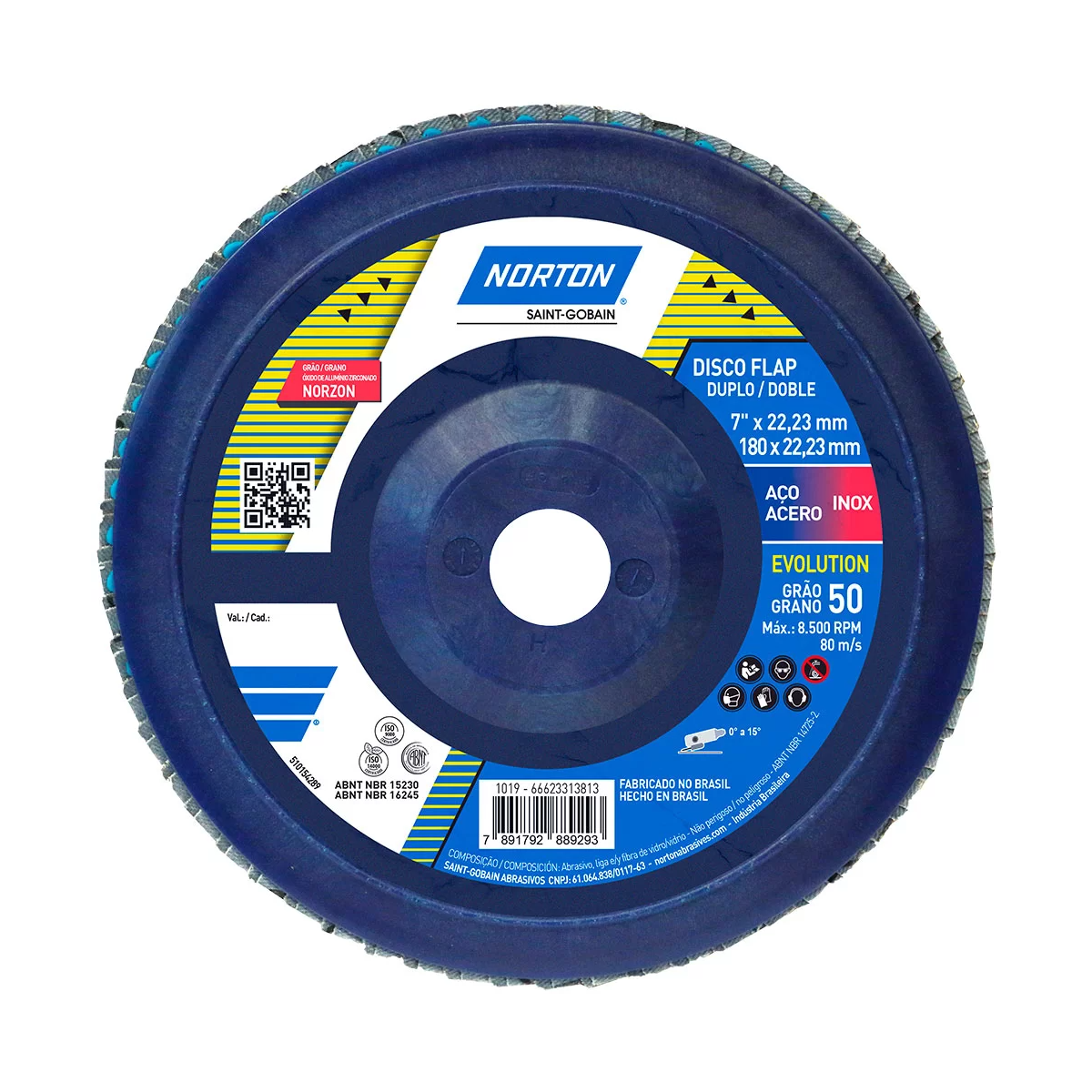 Disco FLAP Revolution R-822 180 X 22 Grão 50 - NORTON-66623313813