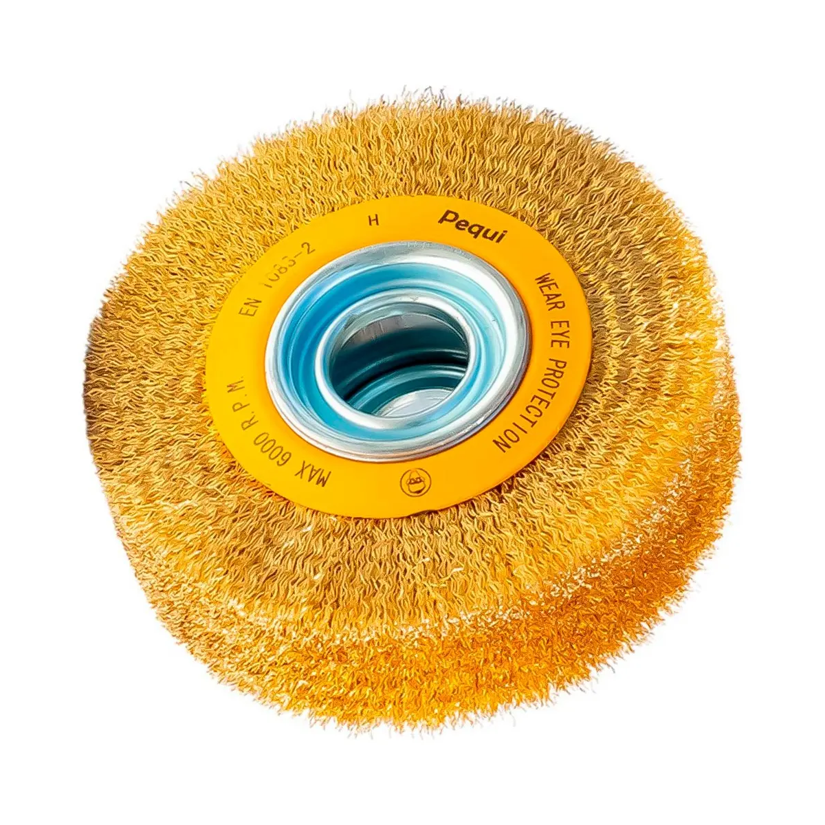 Escova Circular Ondulada 6" x 3/4" Aço Latonado 0,30mm Máx. 6000 RPM PEQUI-6370
