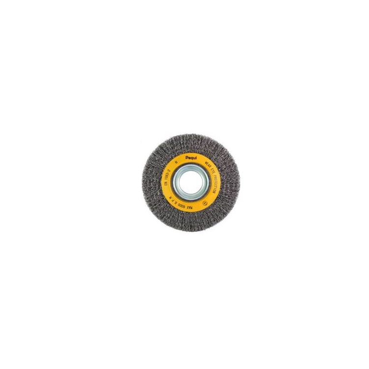 Escova Circular Ondulada Aço Latonado 0,32mm 8”x25 PEQUI-6778