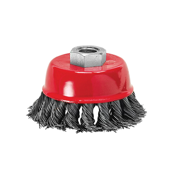 Escova de Aço tipo Copo Torcida 150mm 6'' Rosca M14 - MTX-746299
