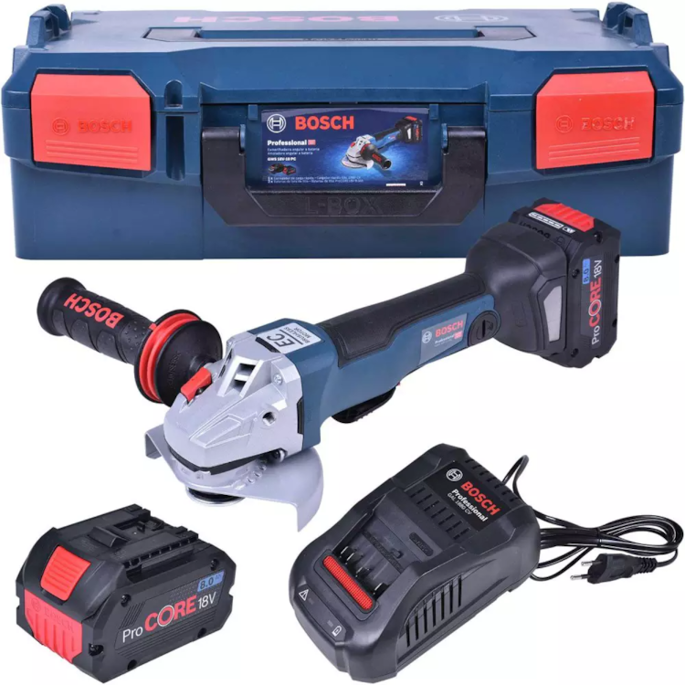 Esmerilhadeira Angular 5 Pol. GWS18V-10 Com 1 Carregador + 2 Baterias - BOSCH -06019G3EE0