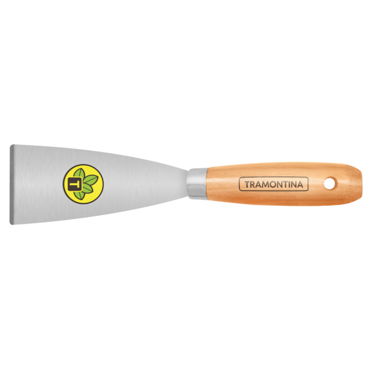 Espátula Rígida 6 cm Em Aço Carbono Com Cabo De Madeira - TRAMONTINA - 77394065