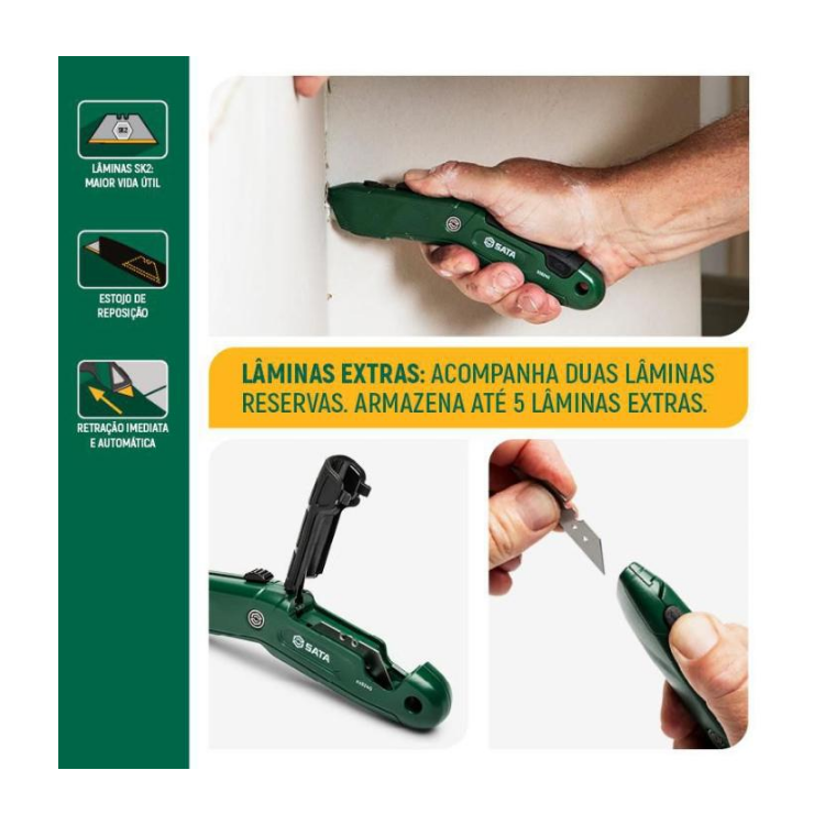 Estilete De Segurança Auto-Retrátil - SATA-ST93624G