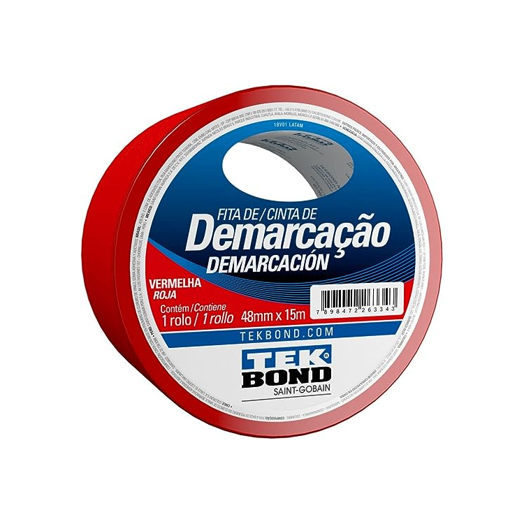 Fita De Demarcação Vermelha 48MM X 15M - TEKBOND-21221048200