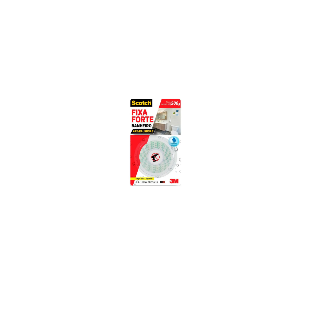 Fita Dupla Face Fixa Forte Banheiro 24mm x 1,5m - 3M-HB004488316
