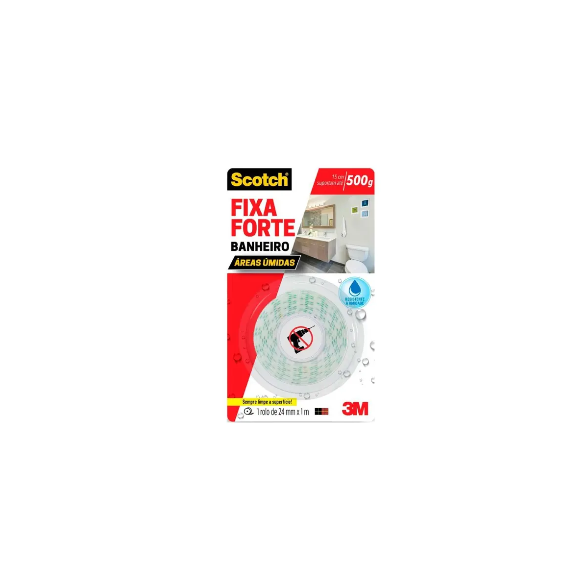 Fita Dupla Face Fixa Forte Cozinha 24mm x 1,5m - 3M-HB004750160