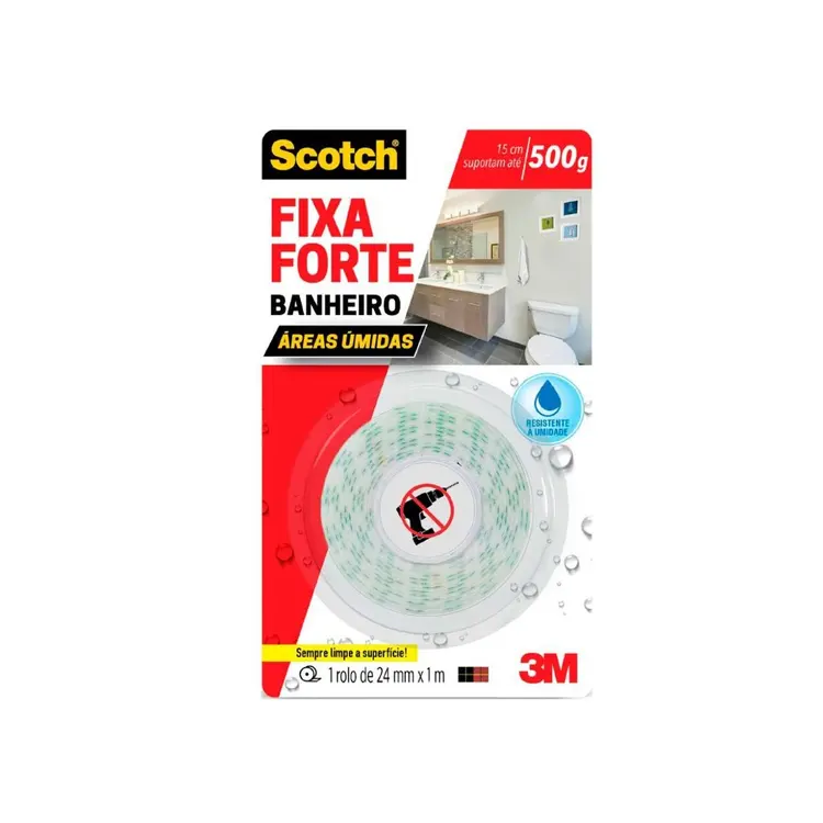 Fita Dupla Face Fixa Forte Cozinha 24mm x 1,5m - 3M-HB004750160