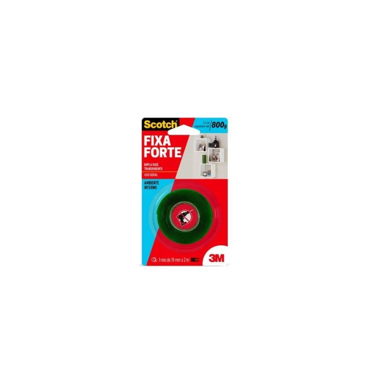 Fita Dupla Face Fixa Forte Transparente 12mm x 2 - 3M-HB004419873