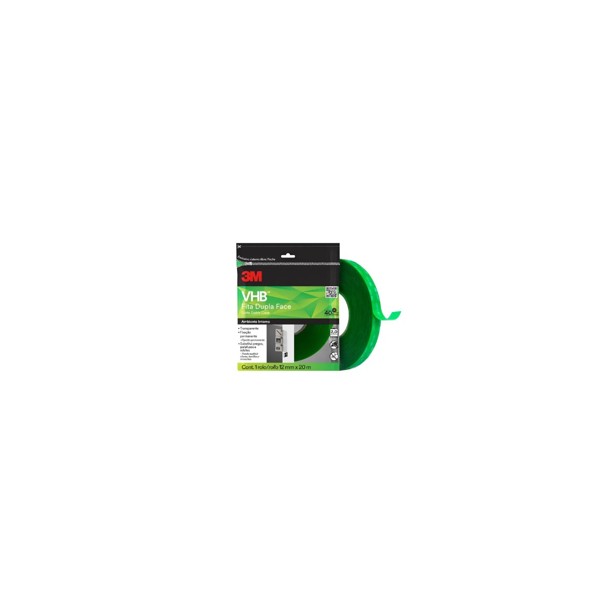 Fita Dupla Face VHB 4910 12mm x 20m - 3M-H0002317883