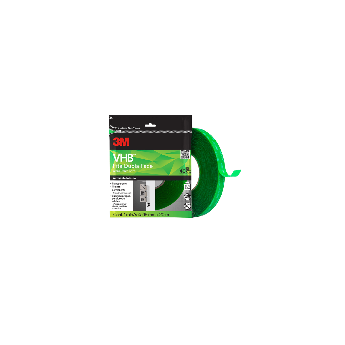 Fita Dupla Face VHB 4910 19mm x 20m - 3M-H0002317875