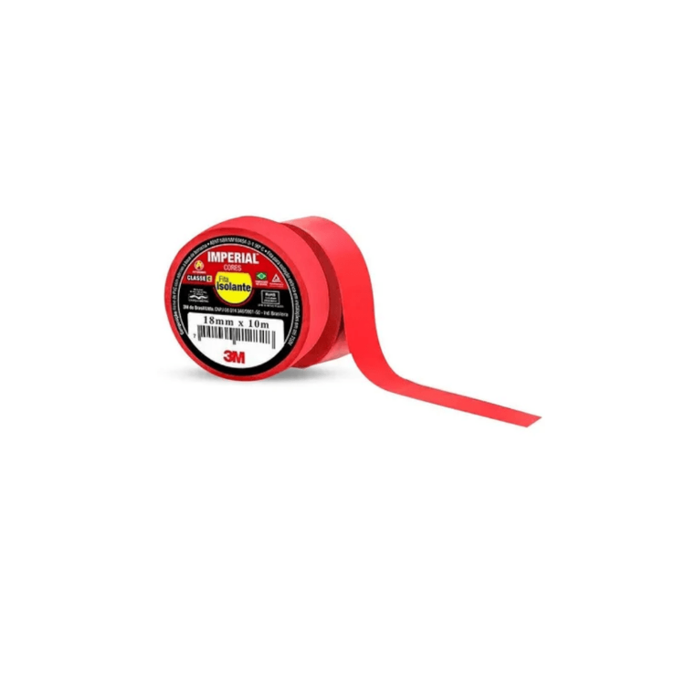 Fita Isolante Imperial Cor Vermelho 18mm x 10m - 3M-HB004298095