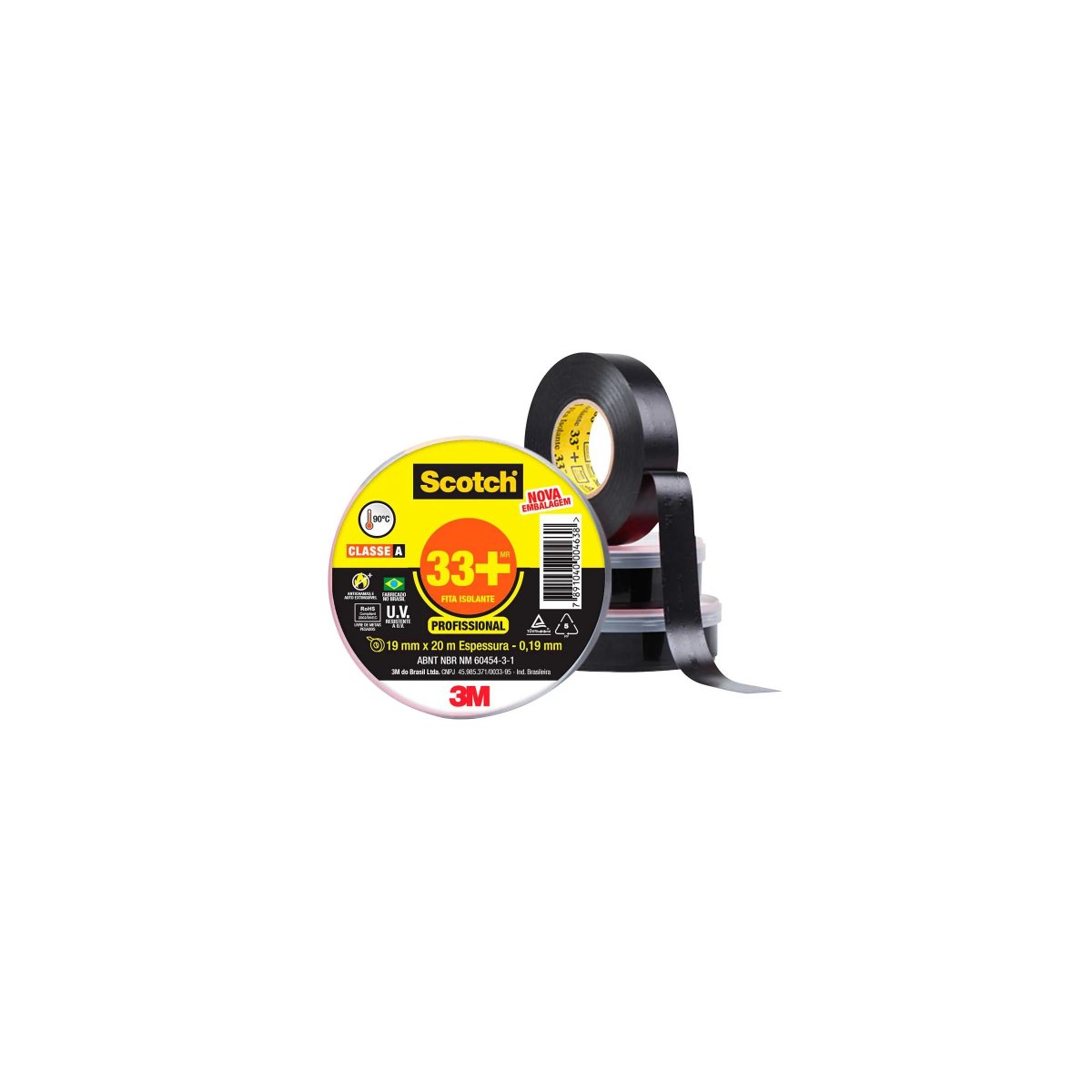 Fita Isolante Scotch 19mm x 20m - 3M-HB004482483