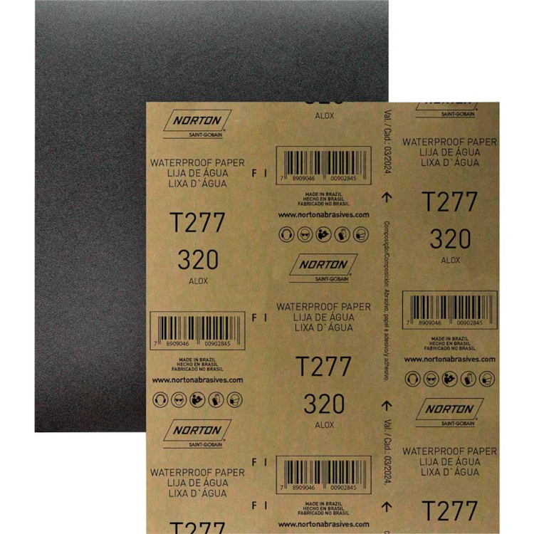 Folha de Lixa D'Água T277 230x280mm Grão 320 - NORTON-5539541829