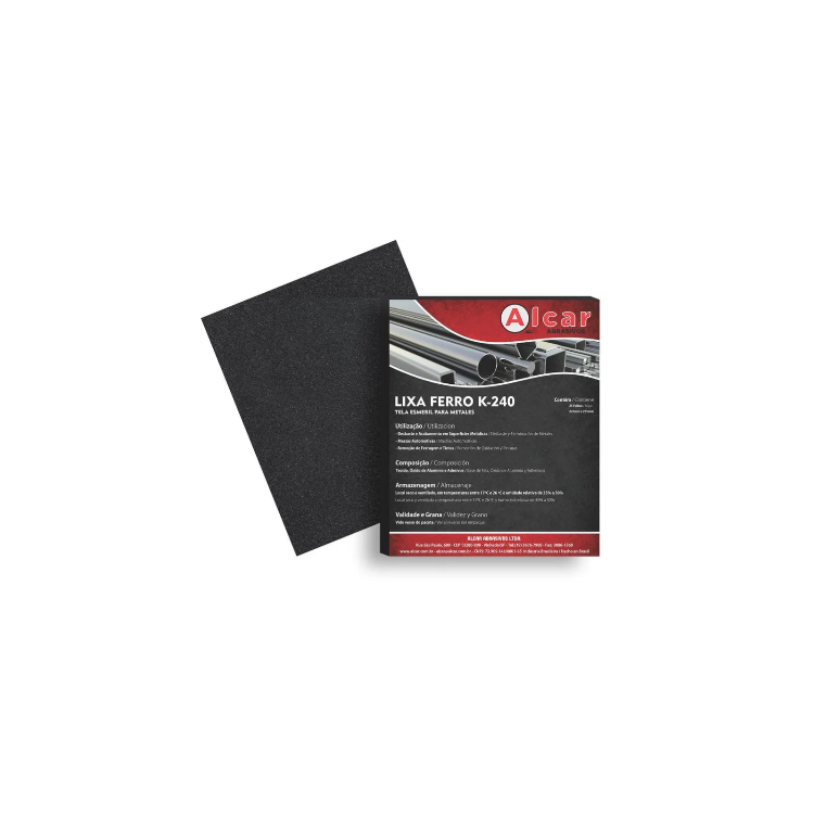 Folha de Lixa para Ferro 225x275mm Grão 36 K-240 - ALCAR-66261199783