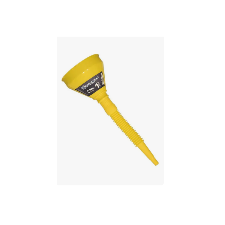 Funil de Polietileno Amarelo com Extensão Flexível 135mm BREMEN-2101