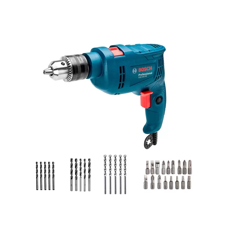 Furadeira De Impacto GSB 550W RE 220V 1/2 + 34 Acessórios - BOSCH-06011B60E3