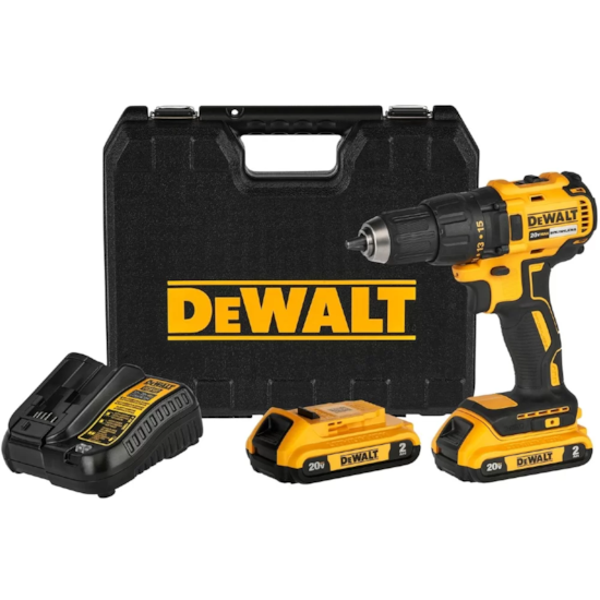 Furadeira/Parafusadeira 20v Bivolt Brushless Com Carregador + Com 2 Baterias 2AH + KitBox - DEWALT- DCD7771D2BR