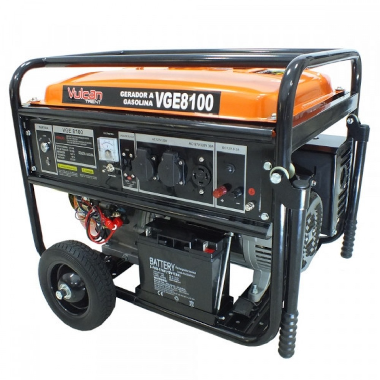 Gerador à Gasolina 4T Bivolt Partida Elétrica com Bateria VGE8100 420CC 15HP 6500W - VULCAN-56532