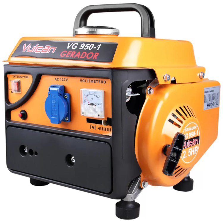 Gerador de Energia à Gasolina 2T Partida Manual 0,90kVA - VULCAN-VG950
