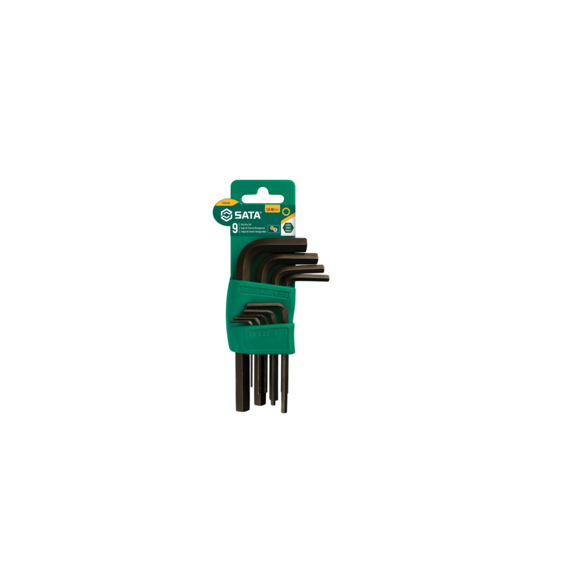 Jogo Chave Hexagonal Curta 1,5 x 10mm 9PC - SATA-ST09129L